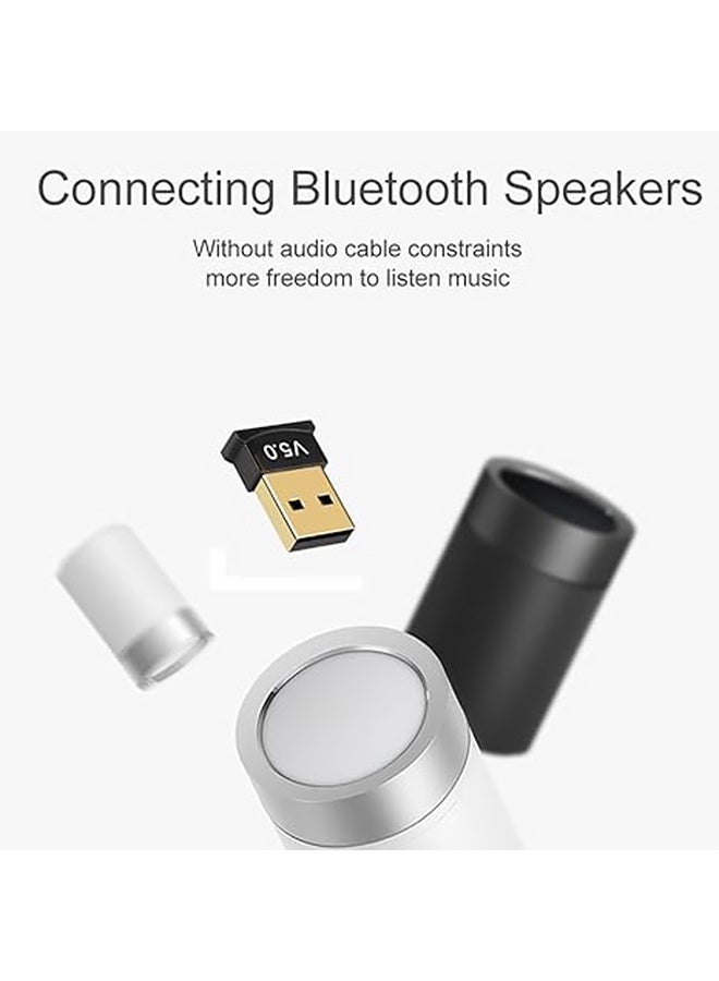 Bluetooth Adapter for PC, USB Bluetooth Adapter 5.0 Transmitter Bluetooth Dongle Stick Bluetooth Receiver Adapter for PC Notebook - Image 2